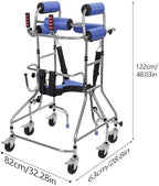Adult Walker for Seniors, Adjustable Height, Standing Walker Aid for The Disabled Suitable for People of 58-71 in, Hemiplegia Rehabilitation Standing Frame, Anti Recline, Lower Limb Training