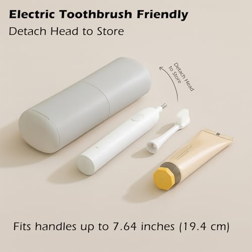Portable Travel Toothbrush Case with Gargle Cup - Hard Shell Toothbrush Holder & Toothpaste Container, Detachable Bottom for Easy Cleaning, Matte BPA-Free Organizer for Business Trip, Camping, Gym
