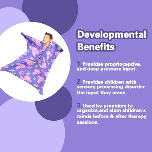 Axolotl Stretchy Sensory Body Socks - Stretchable Sensory Sack to Help Kids Relax and Focus - ADHD and Improve Sensory Full Body Sock for Kids (X-Large)