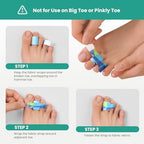Welnove Hammer Toe Straightener - 10 Pack Toe Corrector Splints - Realign Bent, Curled, Crooked, Claw, Mallet Toes - Toe Straighteners for Men and Women- (Multi-Size, Patterned)