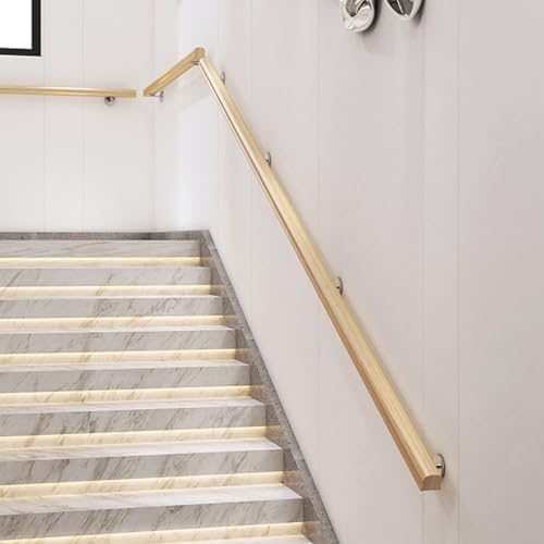 Wood Handrails for Indoor Stairs, Safety Non-Slip Stair Railing, 50-600cm Professional Pine Handrails Support Rod Complete Kit, for Bars Lofts Kindergarten Guardrail Corridor, 80cm/2.62ft