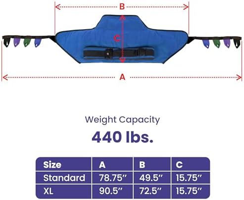 Medacure Sit to Stand Lift Sling - Bariatric Sling for Stand Assist Lifts with Universal Compatibility with Sara Stedy, Lumex, ProHeal, Invacare, and More - 72" W x 15" L