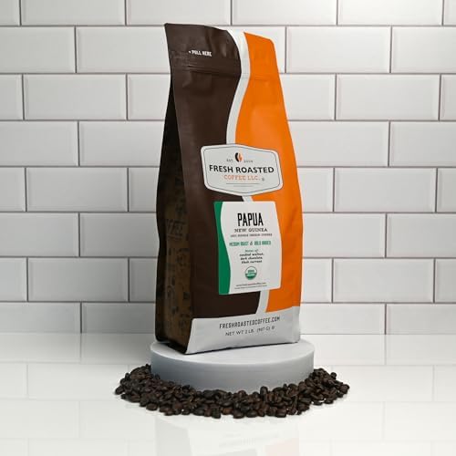 Fresh Roasted Coffee, Organic Papua New Guinea | USDA Organic, 100% Single Origin, Kosher | Medium Roast 2 lb (32 oz) Whole Bean