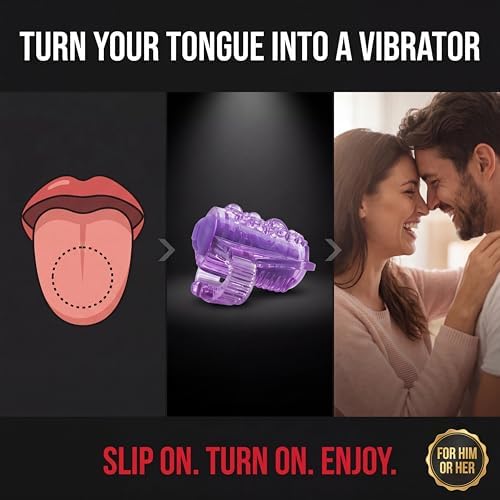 Screaming O Ling O Vibrating Tongue Ring for Oral Sex – Mini Tongue Vibrator Couples Toy for Women and Men – Discreet Clitoral Stimulator and Licking Vibrator – Waterproof Vibrating Ring – Orange