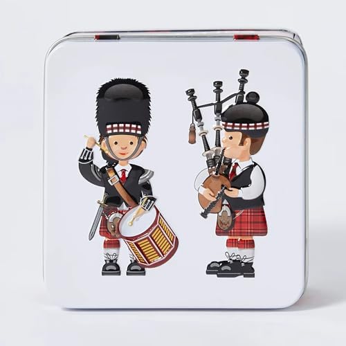 Campbells Shortbread Fingers Pipers Tin 3.2 Oz (90g) - Pure Butter Scottish Shortbread Cookies from Scotland, Crumbly Butter Fingers, British Tea Biscuits & Snacks, Scottish Treats in Gift Tin
