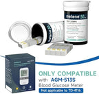 Metene AGM-513S Test Strips for Diabetes, 100 Count Blood Glucose Test Strips, Use with Metene AGM-513S Blood Glucose Monitoring System Only (No Monitor)