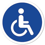 Pack of 4 Waterproof and UV Resistant Laminated Signage Vinyl Stickers for Wheelchair Users Disabled Car Toilet Door Chair – Pack of 4 (Diameter 5 cm)
