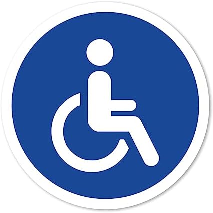 Pack of 4 Waterproof and UV Resistant Laminated Signage Vinyl Stickers for Wheelchair Users Disabled Car Toilet Door Chair – Pack of 4 (Diameter 5 cm)