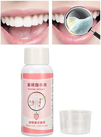 Plaque Disclosing Agent, 60ml Oral Tartar Test, Examination Plaque Indicator with Scale Measuring Cup Oral Tartar Test Check Indicator Gums Aid