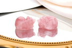 QINJIEJIE Rose Quartz Cat Decor Pink Gift Crystals Sleeping Cat Statue Stone Figurine Polished Gemstones Decors Office Room Home Desk Healing Valentines Decors for Women Cats Decor
