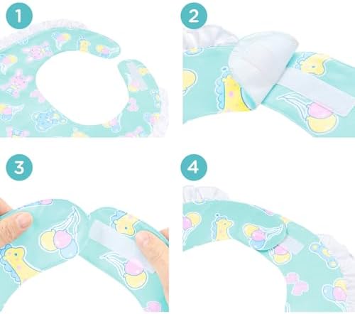 Littleforbig Silky Waterproof Babydoll Printed Adult Bib with Adjustable Hook-and-Loop Fastener Closure - Baby Parade Big Baby Ruffle Bib