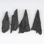 ColouredRocks 4pcs BLACK KYANITE FANES, Raw Crystals, Raw Stones, Rough Gemstones, Jewelry Making Supply, Cabbing, Polishing, Cutting, DIY, Crafts, (35+ mm.)