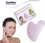 Guasha Scraping Massage Tool – Rose Quartz Gua Sha Board - Traditional Scraper Tool for Anti-Aging - 100% Natural Pink Quartz Stone Guasha - Gasha Massage Stones by Sandine