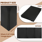 12 Pack Table Tent Triangle Menu Holders 4x6 Inch, 3-Sided PU Leather Menu Covers for Restaurant, Bar, Cafe, Wedding
