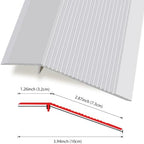 Aluminum Floor Transition Strip, Threshold Reducer for Doorway Ramp Tiles Laminate Planks, Bridge The Height Gap Between 0.3-1.6 inches (2.9 ft x 3.9 in, Matte Silver)