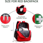 Gatycallaty First Aid Backpack Waterproof Empty Emergency Bag for Home Car Travel Camping Sports Office (Red)