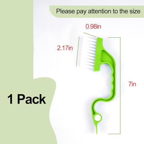 Window Track Cleaning Brush, Hand-held Magic Window Track Cleaning Tools, Ergonomic Handle, for Sliding Door, Sill, Multipurpose(Green)