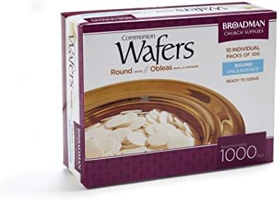 Broadman Church Supplies Communion Wafer, Round with Cross Design, 1,000 Count