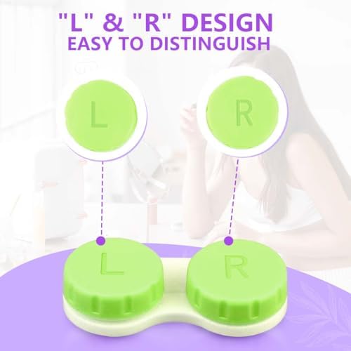 KISEER 36 Pack Colorful Cute Contact Lens Case Bulk Box Holder Container Soak Storage Kit (4 Color)