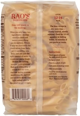 Rao's Homemade, Penne Pasta, 16oz, (Pack of 1)