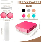 6 Pack Mirrored Surface Contact Lens Case, Travel Eye Contact Case Holder with Mirror, Remover Tool, Tweezers & Solution Bottle, Portable Lens Container Storage for Outdoor Daily