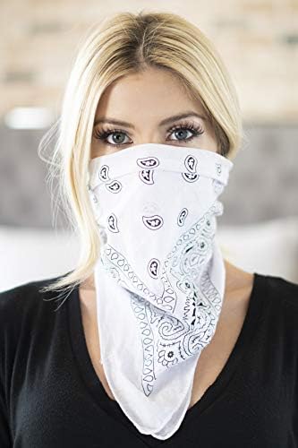 RIAH FASHION Fabric Face Cover Multi-Purpose Cotton Unisex Bandana - Mouth Shield Scarf Handkerchief, Headwear Balaclava Wrap