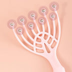Scalp Massager, Handheld SPA Head Massager, 9-Prong Hair Care Massager, Deep Pressure Relief for Stress, Nice Gift for Parents, Pink