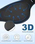 eZAKKA Black Leather Eye Patch, Eye Patches Pirate for Adults Right & Left Eyes, Adjustable for Lazy Eye and After Surgery, Black (Glossy Style)