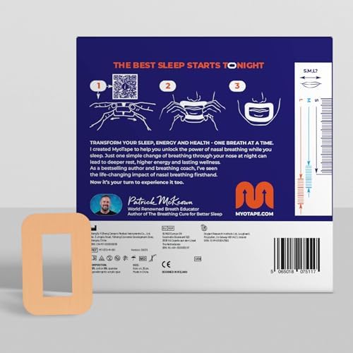 MyoTape - Sleep Tape 30 Nights Supply - Reduce Snoring - Improve Your Sleep - Promote Nasal Breathing - Comfortable & Gentle On Skin - Medium
