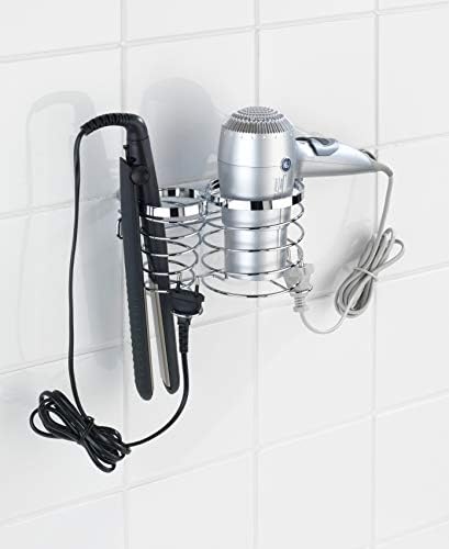WENKO 22221100 Hair Dryer and Hair Straightener Holder Premium, Stainless Steel, 7.9 x 4.7 x 4.7 inch