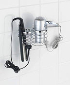 WENKO 22221100 Hair Dryer and Hair Straightener Holder Premium, Stainless Steel, 7.9 x 4.7 x 4.7 inch