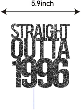 Straight Outta 1996 Cake Topper for 30th Men and Women Birthday Party ，Funny 30 and Fabulous Birthday Decoration，Handmade - Black