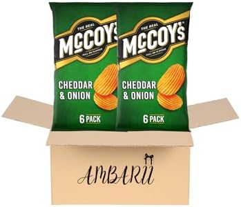 AMBARII McCoy's Ridge Cut Crisps - Cheddar & Onion Pack of 6 x2