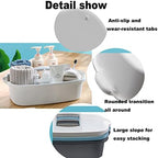 Large Plastic Cleaning Supply Caddy with Handle, Portable Cleaning Tool Storage Tote for Dorm, Bath, Pantry (Dark Grey)