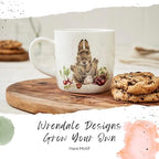 Royal Worcester Wrendale Designs Grow Your Own Mug | 14 Ounce Large Coffee Mug with Hare Design | Made from Fine Bone China | Microwave and Dishwasher Safe