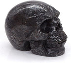 2" Skull Statues Black Meteorite Crystal Hand Carved Figurines Sculpture Reiki Healing Stone Home Decoration Gift