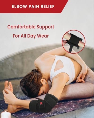 Hurmoya Elbow Brace Comfortable Night Sleep, Cubital Tunnel Syndrome, Ulnar Nerve Entrapment with 2 Removable Metal Splints for Men and Women (L)