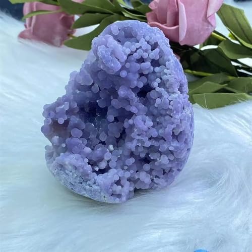 Grape Agate Egg Crystal Egg Room Decoration Home Decoration Aquarium Home Decor(Size:300-350g)