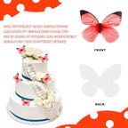 Edible Butterfly Cake Decorations - Edible Butterflies Set of 50Pcs for Cake Decorating, Edible Wafer Paper Butterflies Cupcake Toppers for Wedding Anniversary Birthday Party Decorating (Red)