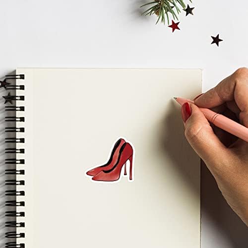 Red High Heels Stickers 1in for Scrapbooking, Arts, Craft, Kids DIY Journals 80-Pack