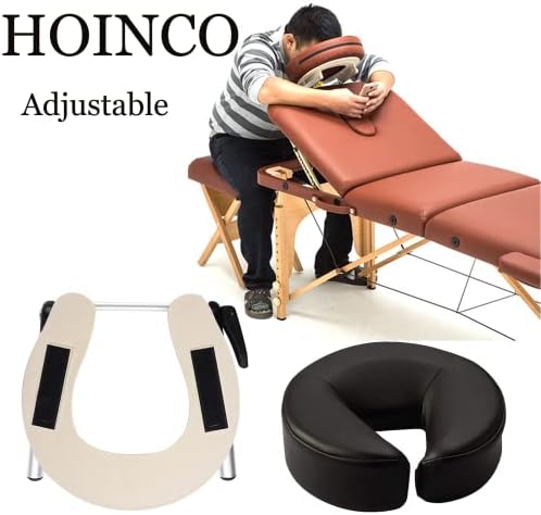 Massage Headrest - Aluminum Adjustable U-Shaped Pillow for Bed & Face Cradle - Beauty Spa Equipment