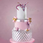 3D Printed Dragon Fantasy Fantasy Dragon Cake Topper Dragon Eggs Cake Decor Pink Balls Cake Decor for Baby Shower Birthday Wedding Party Supplies（Random colours）