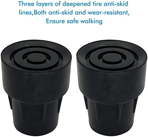 Replacement Cane Tips, Black, 1 inch
