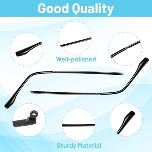 1 Pair Eyeglass Arm Replacement,Metal Universal Eyeglasses Repair Kit with Screws and Glasses Legs Replacement Eye Glass Tightening Kit Include Screws Washers Screwdrivers