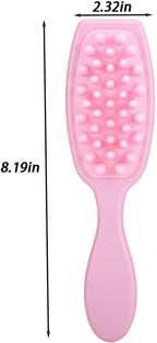 Extra Long Handle Shampoo Brush - Scalp Massager for Hair Washing & Exfoliation, Gentle Hair Care Tool for Men/Women/Kids, Relieves Itching, Dandruff & Stimulates Circulation (Pink)
