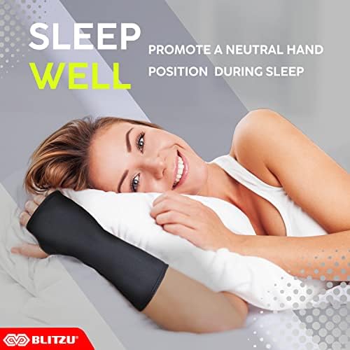 Carpal Tunnel Wrist Brace Night Support with Splint Stabilizer & Palm Cushion, Adjustable and Fits Both Hands, Helps Relieve Tendinitis Arthritis Pain when Sleep, Reduces Recovery Time for Men Women
