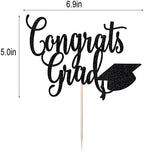 Black flash Congrats Grad Cake Topper,2026 Graduation Cake Topper, Congrats Grad Decorations,2026 High School/College/Senior Graduation Party Decorations Supplies.