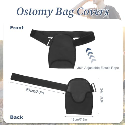 Waterproof Ostomy Bag Cover, Adjustable Washable Colostomy Pouch Cover Protector, Universal Ileostomy Supplies for Women Men