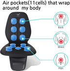 Vehicle Seat Air Massage Cover. Tailored for Long-Distance Drivers for Long commutes. 11 Air Cells Dynamic Work for Back & Hip. Relax Muscles While Driving, Slim Comfy Design (Black)