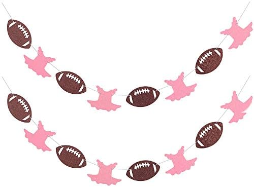 Touchdowns or Tutus Gender Reveal Banner Party Sign Glittery Garlands Dessert Bar Bunting - 2 Strands